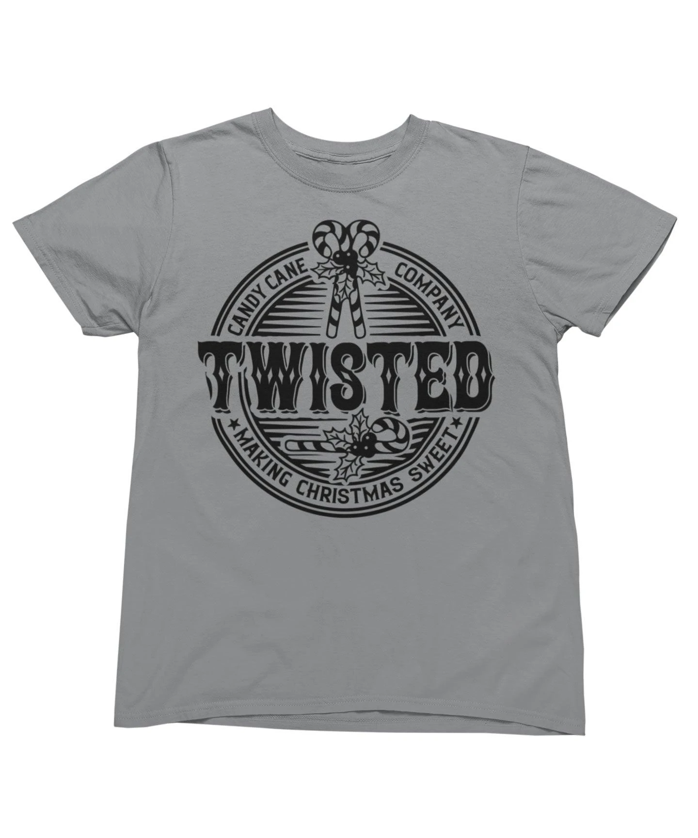 Twisted Candy Cane Mono Christmas T-Shirt 4 Twisted Candy Cane Mono Christmas T-Shirt - Image 2