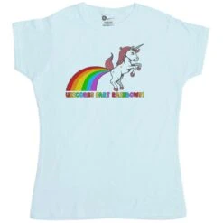 Unicorns Fart Rainbows Fitted Womens T-Shirt