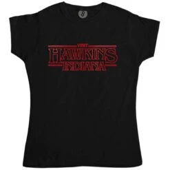 Visit Hawkins Indiana Fitted Womens T-Shirt
