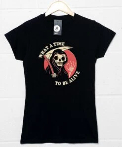 What A Time To Be Alive DinoMike Womens Fitted T-Shirt -Maria Sales Store What A Time To Be Alive DinoMike Womens Fitted T Shirt 8Ball 8640